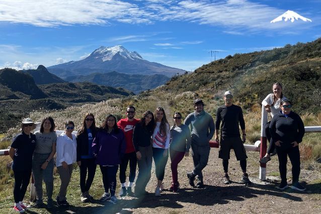 The Rebecca Adventure Travel team at Antisana Volcano