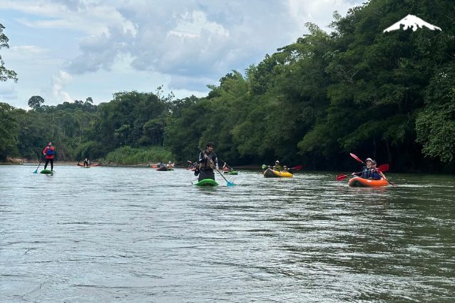 Team Kayaking in the Ecuadorian Amazon