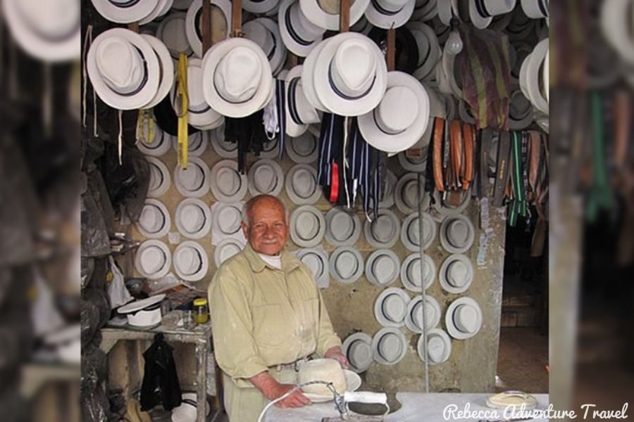 Hats on display, Ecuador