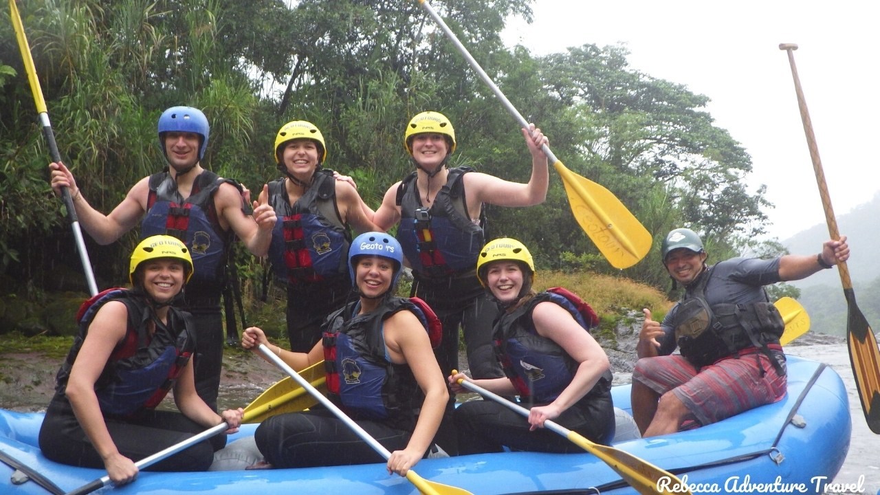 Friends rafting adventure