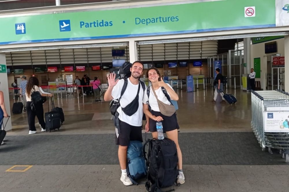 travelers ready for flights from quito to galapagos
