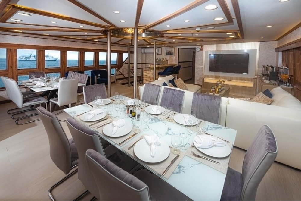 amenities inside deckfor the passenger of the tiburon explorer