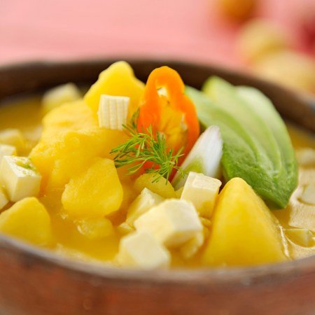 quito-cooking-class Rebecca Adventure Travel Traditional Ecuadorian locro de papa soup with avocado and cheese prepared during a hands-on Quito Cooking Class