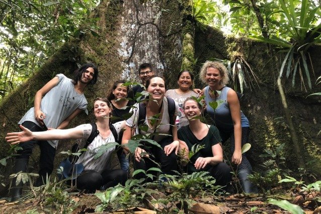travelers camping at the amazon