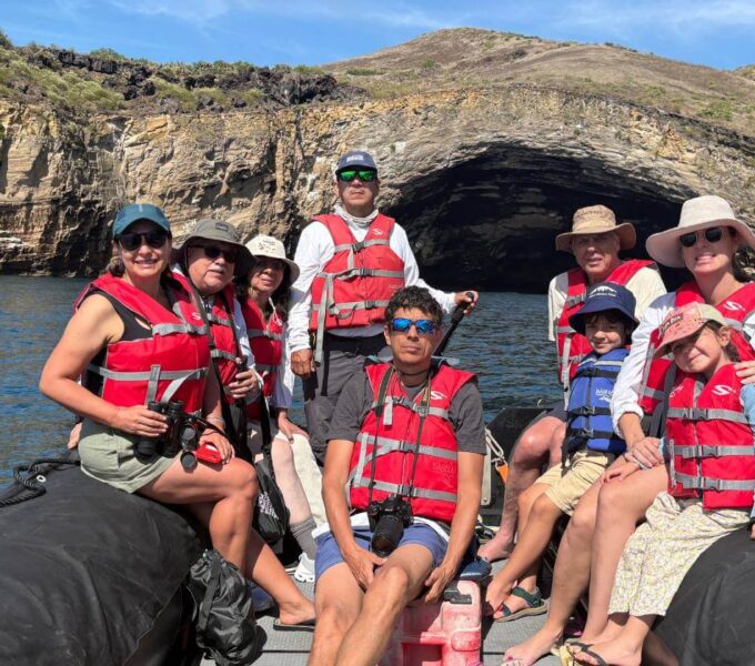 family travel galapagos islands panga ride
