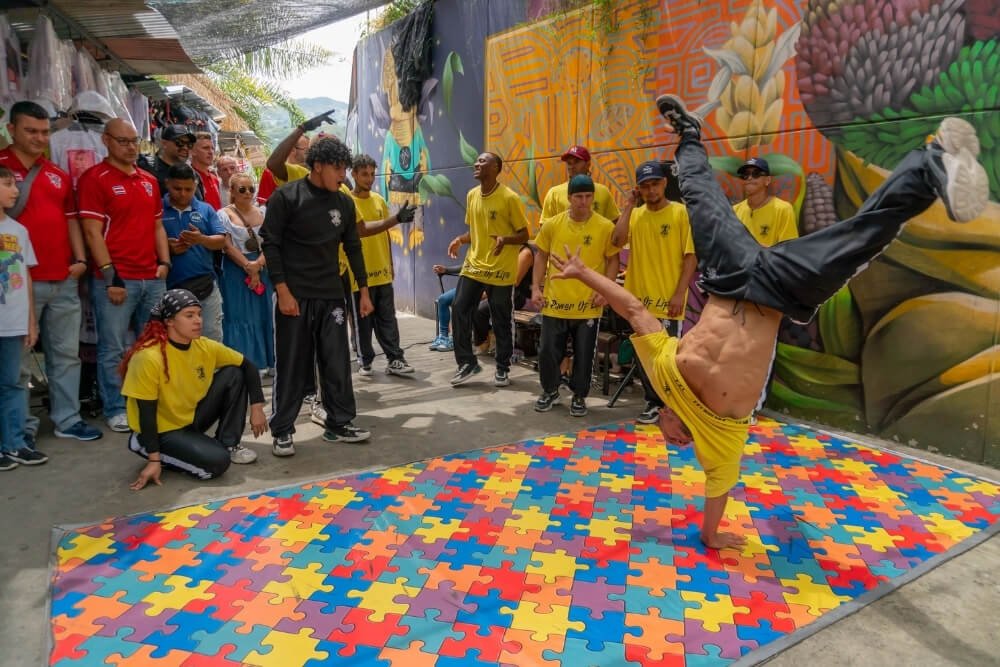 live dance performance during the medellín flower festival concerts, part of the city's cultural celebration in august