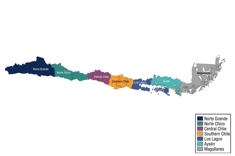 map of the regions of chile