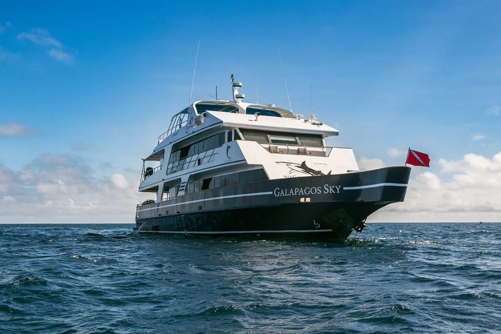 galapagos sky waiting for divers at galápagos sea.