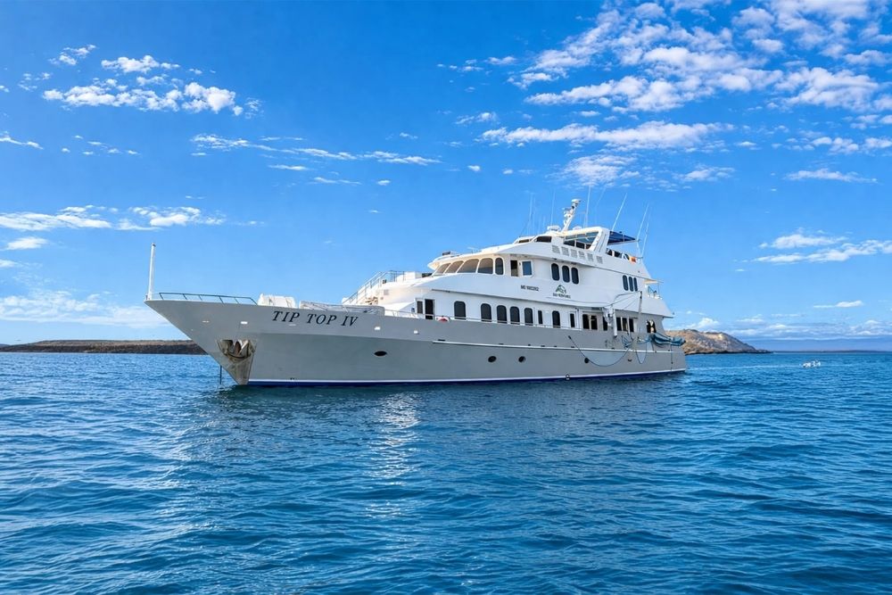 tip top iv cruise on open waters near the galápagos archipelago