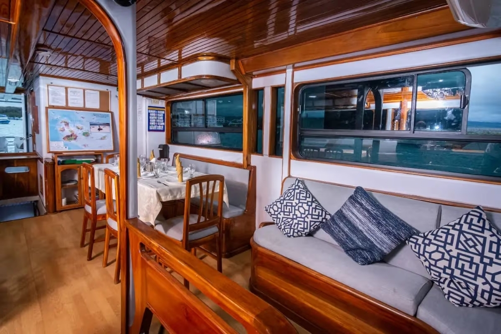 comfortable living for resting aboard the aida maria yacht